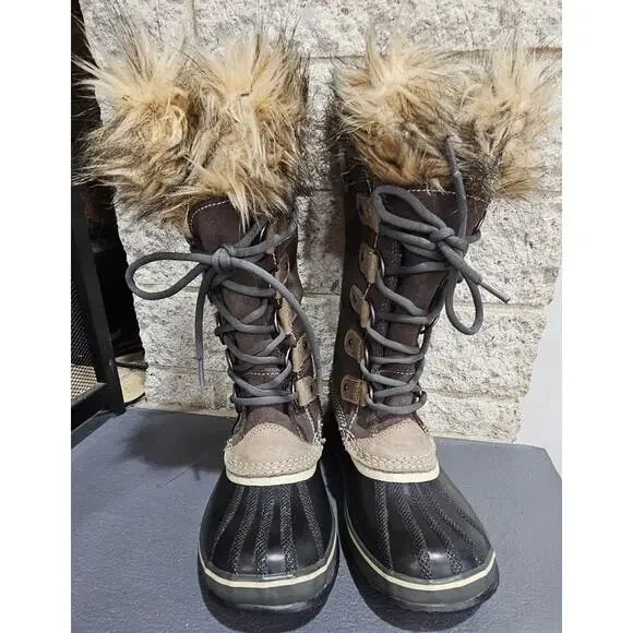 Sorel Joan of Arctic Winter Boots, Faux Fur, Snow Waterproof, Lace, Womens Sz 7 - Picture 5 of 11